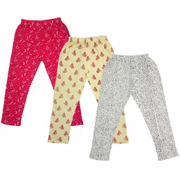 IndiWeaves Girls Pack Of 3 Printed Pure Cotton Capris image 1