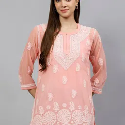 Seva Chikan Lucknowi Chikankari Kurti With Inner-picture-29