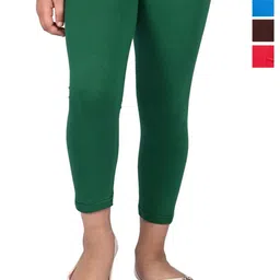 BAESD Girls Pack Of 4 Slim Fit Three-Fourth Length Leggings-picture-14