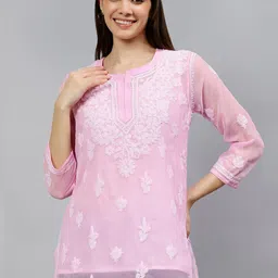 Seva Chikan Lucknowi Chikankari Kurti With Inner-picture-38