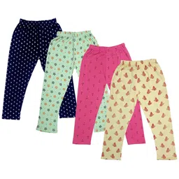 IndiWeaves Girls Pack Of 4 Printed Pure Cotton Capris-picture-37