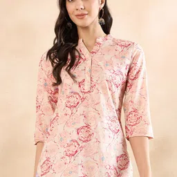 Anouk Floral Printed Pure Cotton Straight Kurti-image-33