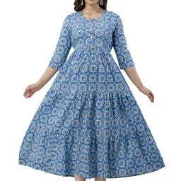 Pranati Enterprise Floral Printed Maternity Fit & Flare Ethnic Dress-picture-31