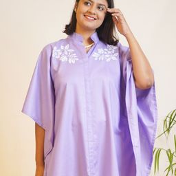 LetsDressUp Floral Printed Mandarin Collar Flared Sleeves Kaftan Kurti-picture-10
