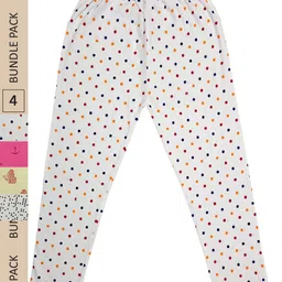 IndiWeaves Girls Pack Of 4 Printed Pure Cotton Capris image 1