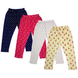 IndiWeaves Girls Pack Of 4 Printed Pure Cotton Capris-picture-26