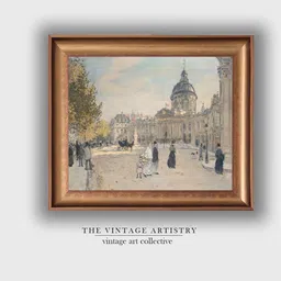 THE VINTAGE ARTISTRY Brown & Beige Institute Of France Paris 1887 Framed Wall Painting-picture-16