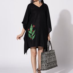 LetsDressUp Floral Printed V-Neck Extended Sleeves Kaftan Dress-picture-41