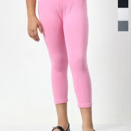 BAESD Girls Pack Of 4 Mid Rise Cotton Capris-picture-20