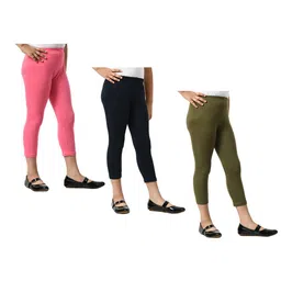 BAESD Girls Pack Of 3 Mid-Rise Skinny Fit Capris-picture-23