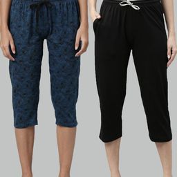 Kryptic Women Pack Of 2 Cotton Printed Capris-picture-7