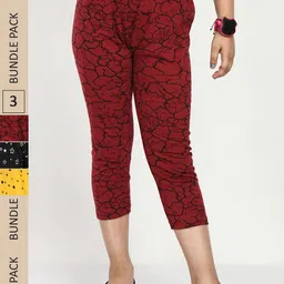 IndiWeaves Girls Pack Of 3 Printed Pure Cotton Capris-picture-10