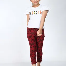 IndiWeaves Girls Pack Of 3 Printed Pure Cotton Capris-picture-37