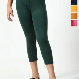 BAESD Girls Pack Of 6 Skinny Fit Mid Rise Cotton Capris-image-71