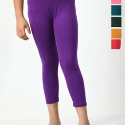 BAESD Girls Pack Of 6 Skinny Fit Mid Rise Cotton Capris-picture-41