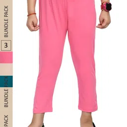 IndiWeaves Girls Pack Of 3 Pure Cotton Capris-picture-32