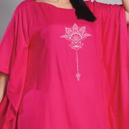 LetsDressUp Floral Printed Boat Neck Kaftan Kurti image 4