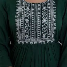 SHOOLIN Ethnic Motifs Embroidered A-Line Kurti image 3