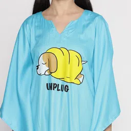 LetsDressUp Graphic Printed V-Neck Asymmetric Kaftan Dress image 2