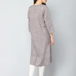 House Of Zelena Floral Printed Cotton Maternity Straight Kurta image 2