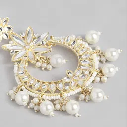 Peora Gold-Plated Kundan Contemporary Chandbalis image 4