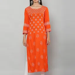 EZIS FASHION Women Ethnic Motifs Printed Block Print Kurta image 3
