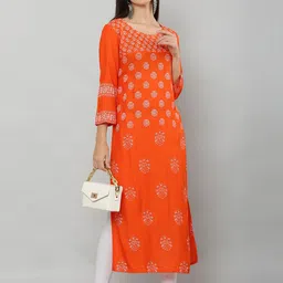 EZIS FASHION Women Ethnic Motifs Printed Block Print Kurta image 5