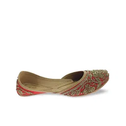 Fulkari Embellished Leather Mojaris image 2