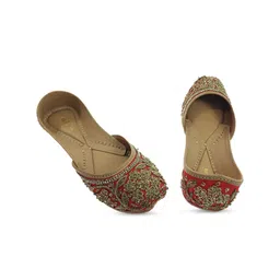 Fulkari Embellished Leather Mojaris image 4