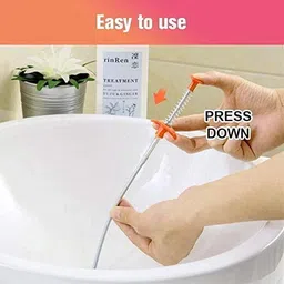 Krush Drain Pipe Cleaning Spring Stick, Hair Catching Drain Pipe Cleaning Claw Wire, Sink Cleaning Stick Sewer Sink Tub Dredge Remover, Spring Drain Pipe Basin Cleaner Tool (Pack of 1 PCS) image 2