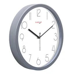 random Tic Toc Grey & White Plastic Wall Clock image 3