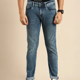 Being Human Men Straight Fit Heavy Fade Stretchable Mid-Rise Jeans image 1