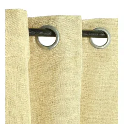 the conversion Beige Premium Jute Solid 7ft Light Filtering Eyelet Longdoor Curtain (1 Pc) image 2