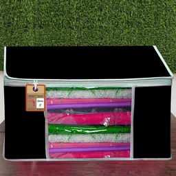 atorakushon Set Of 2 Black Solid Non-Woven Wardrobe Organisers-image-41