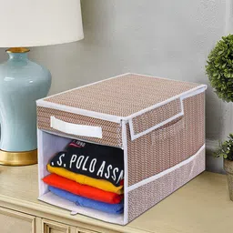 prettykrafts Brown 6 Pieces Printed Foldable Shirt Organizers With Removable Drawer-picture-32