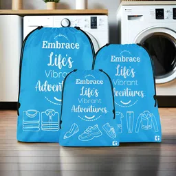 Kuber Industries Blue 3 Pieces Printed Fabric Multi-Utility Organisers-picture-13