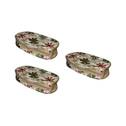 atorakushon Cream & Red 3 Pieces Reusable Slipper Travel Storage Organisers-picture-9