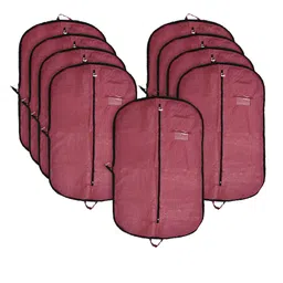 Kuber Industries Maroon 9-Pieces Embossed Coat Covers-image-0