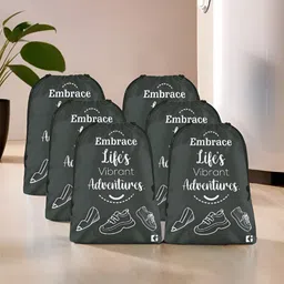 Kuber Industries Grey & White 6 Pcs Printed Shoe Organizers-picture-11