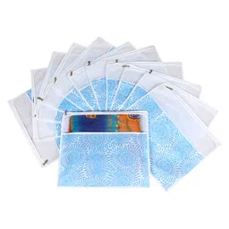 prettykrafts Blue & White Set of 12 Printed Saree Cover Organisers image 1