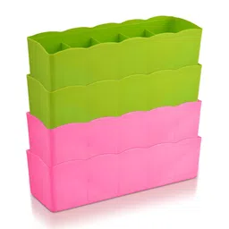Kuber Industries Pink Green 4 Pieces Multi-Utility Organisers image 2