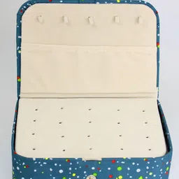 atorakushon Blue Printed Square Jewellerry Organiser Box image 2