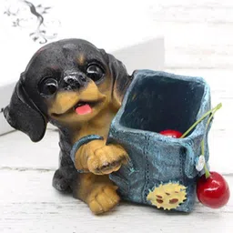 TIED RIBBONS Set Of 2 Multicoloured Cute Dog Pen Stand Desk Organizer image 5