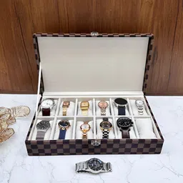 La Trove Brown & Beige Checked Regular Separator Organisers image 4