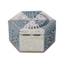 Aura Grey & Beige Self Design Regular Jewellery Organiser image 4