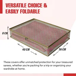 Kuber Industries Gold-Toned & Transparent 9 Pieces Regular Saree Organisers image 5