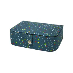 atorakushon Blue Printed Square Jewellerry Organiser Box image 5