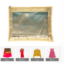 Kuber Industries Yellow & Gold Toned 9 Pieces Saree Cover Organisers image 3