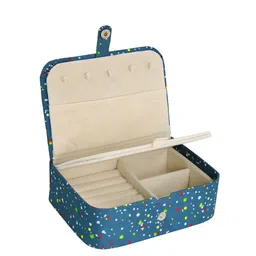 atorakushon Blue Printed Square Jewellerry Organiser Box image 3