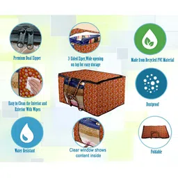 Stylista Orange & White 3Pcs Printed Water Resistant Multi-Utility Organisers image 3